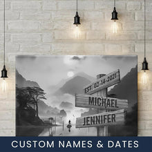 Load image into Gallery viewer, Riverside Sunset Multi-Names Premium Canvas Poster