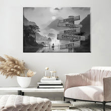 Load image into Gallery viewer, Riverside Sunset Multi-Names Premium Canvas