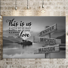 Load image into Gallery viewer, Riverside Sunset Personalized "THIS IS US" Multi-Names Premium Canvas Poster