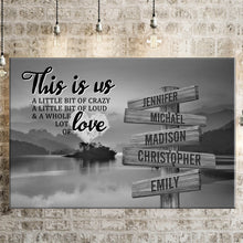 Load image into Gallery viewer, Riverside Sunset Personalized "THIS IS US" Multi-Names Premium Canvas Poster