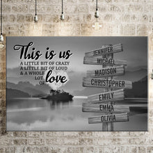 Load image into Gallery viewer, Riverside Sunset Personalized "THIS IS US" Multi-Names Premium Canvas Poster