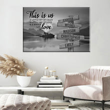 Load image into Gallery viewer, Riverside Sunset Personalized "THIS IS US" Multi-Names Premium Canvas Poster