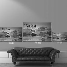 Load image into Gallery viewer, Riverside Sunset Personalized "THIS IS US" Multi-Names Premium Canvas Poster
