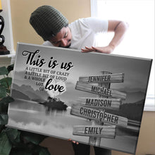 Load image into Gallery viewer, Riverside Sunset Personalized "THIS IS US" Multi-Names Premium Canvas