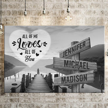 Load image into Gallery viewer, Riverside at Dusk All of Me Loves All of You Multi-Names Premium Canvas