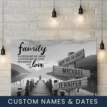 Load image into Gallery viewer, Riverside at Dusk  A Little Whole Lot of Love Multi-Names Premium Canvas
