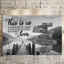 Load image into Gallery viewer, Riverside at Dusk Personalized "THIS IS US" Multi-Names Premium Canvas Poster