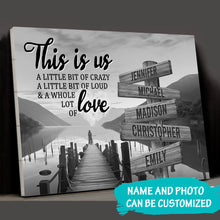 Load image into Gallery viewer, Riverside at Dusk Personalized "THIS IS US" Multi-Names Premium Canvas