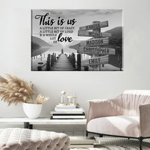 Load image into Gallery viewer, Riverside at Dusk Personalized "THIS IS US" Multi-Names Premium Canvas