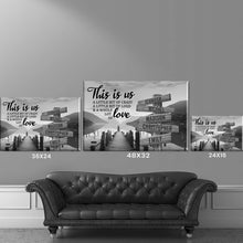Load image into Gallery viewer, Riverside at Dusk Personalized "THIS IS US" Multi-Names Premium Canvas Poster