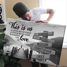 Load image into Gallery viewer, Riverside at Dusk Personalized "THIS IS US" Multi-Names Premium Canvas