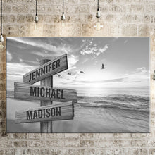 Load image into Gallery viewer, Seagulls On Sunny Beach Multi-Names Premium Canvas