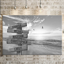 Load image into Gallery viewer, Seagulls On Sunny Beach Multi-Names Premium Canvas