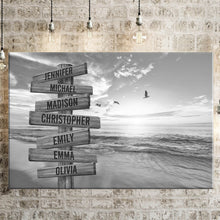 Load image into Gallery viewer, Seagulls On Sunny Beach Multi-Names Premium Canvas Poster