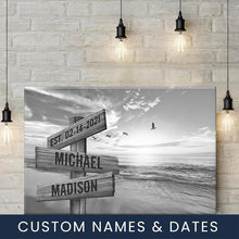 Load image into Gallery viewer, Seagulls On Sunny Beach Multi-Names Premium Canvas Poster