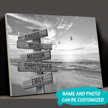 Load image into Gallery viewer, Seagulls On Sunny Beach Multi-Names Premium Canvas