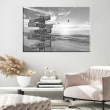 Load image into Gallery viewer, Seagulls On Sunny Beach Multi-Names Premium Canvas Poster