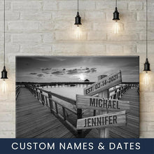 Load image into Gallery viewer, Seaside Pier Multi-Names Premium Canvas