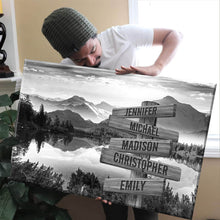 Load image into Gallery viewer, Snow Mountain Lake Multi-Names Premium Canvas