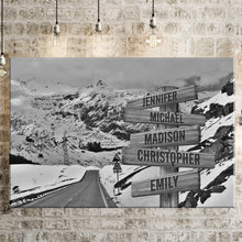 Load image into Gallery viewer, Snow Mountain Road Multi-Names Premium Canvas Poster