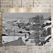 Load image into Gallery viewer, Snow Mountain Road Multi-Names Premium Canvas