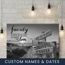 Load image into Gallery viewer, Summer Beach Sunset A Little Whole Lot of Love Multi-Names Premium Canvas Poster