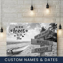 Load image into Gallery viewer, Summer Beach All of Me Loves All of You Multi-Names Premium Canvas Poster