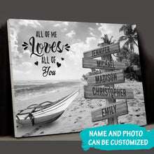 Load image into Gallery viewer, Summer Beach All of Me Loves All of You Multi-Names Premium Canvas
