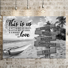 Load image into Gallery viewer, Summer Beach Personalized "THIS IS US" Multi-Names Premium Canvas