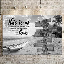 Load image into Gallery viewer, Summer Beach Personalized "THIS IS US" Multi-Names Premium Canvas