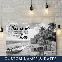 Load image into Gallery viewer, Summer Beach Personalized "THIS IS US" Multi-Names Premium Canvas