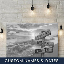 Load image into Gallery viewer, Sunrise And Beach Multi-Names Premium Canvas Poster