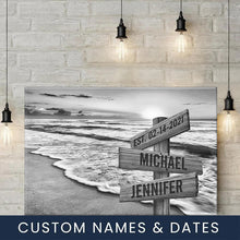Load image into Gallery viewer, Sunset Beach Multi-Names Premium Canvas