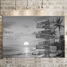Load image into Gallery viewer, Sunset Palm Trees Multi-Names Premium Canvas