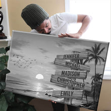 Load image into Gallery viewer, Sunset Palm Trees Multi-Names Premium Canvas