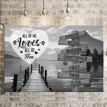 Load image into Gallery viewer, Sunshine Pier All of Me Loves All of You Multi-Names Premium Canvas