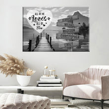 Load image into Gallery viewer, Sunshine Pier All of Me Loves All of You Multi-Names Premium Canvas Poster