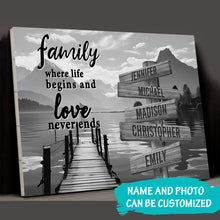 Load image into Gallery viewer, Sunshine Pier  Where Life Begins And Love Never Ends Multi-Names Premium Canvas