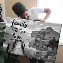Load image into Gallery viewer, Sunshine Pier  Where Life Begins And Love Never Ends Multi-Names Premium Canvas