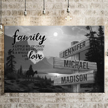 Load image into Gallery viewer, Surrounded by Mountains A Little Whole Lot of Love Multi-Names Premium Canvas Poster