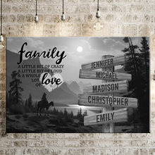 Load image into Gallery viewer, Surrounded by Mountains A Little Whole Lot of Love Multi-Names Premium Canvas Poster