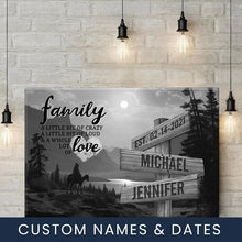 Load image into Gallery viewer, Surrounded by Mountains A Little Whole Lot of Love Multi-Names Premium Canvas Poster