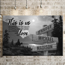 Load image into Gallery viewer, Surrounded by Mountains Personalized "THIS IS US" Multi-Names Premium Canvas