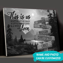 Load image into Gallery viewer, Surrounded by Mountains Personalized "THIS IS US" Multi-Names Premium Canvas