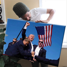 Load image into Gallery viewer, 1pc Framed Painting Trump Survived Canvas Posters And Prints Wall Art Pictures With Frame For Living Room & Bedroom, Home Decoration, Festival Gift For Her/Him, Ready To Hang