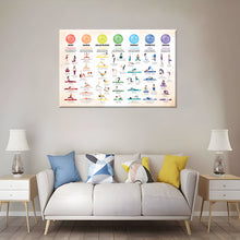 Load image into Gallery viewer, Yoga Poses Chakra Framed Canvas Painting, Wall Art Prints - Ready to Hang
