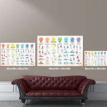 Load image into Gallery viewer, Yoga Poses Chakra Framed Canvas Painting, Wall Art Prints - Ready to Hang