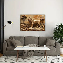 Load image into Gallery viewer, 1pc 2D Wooden Framed Canvas Painting Lion Wall Art Prints For Home Decoration, Living Room & Bedroom, Festival Party Decor, Gifts, Ready To Hang
