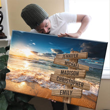 Load image into Gallery viewer, Ocean Sunset Color Multi-Names Premium Canvas