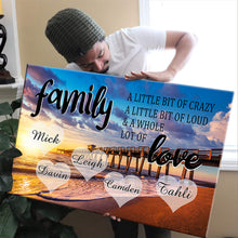 Load image into Gallery viewer, Personalized Family Color Ocean Pier Multi-Names Premium Canvas